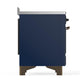 Ilve UMIB48QNR3MBB Ilve Umib48Qnr3Mbb Majestic Iii 48 Inch Induction Range With 6 Elements, 5.02 Cu. Ft. Total Oven Capacity (Solid Door, Midnight Blue, Burnished)