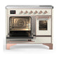 Ilve UMDIB40NR3AWP Ilve Umdib40Nr3Awp Majestic Iii 40 Inch Induction Range With 6 Elements, 3.82 Cu. Ft. Total Oven Capacity (Triple Glass Door, Antique White, Copper)