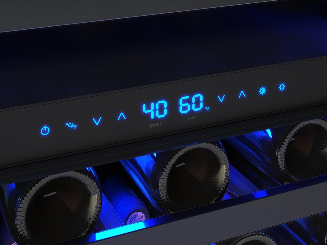 Zephyr PRW24C02CBSG 24" Black Stainless Dual Zone Wine Cooler