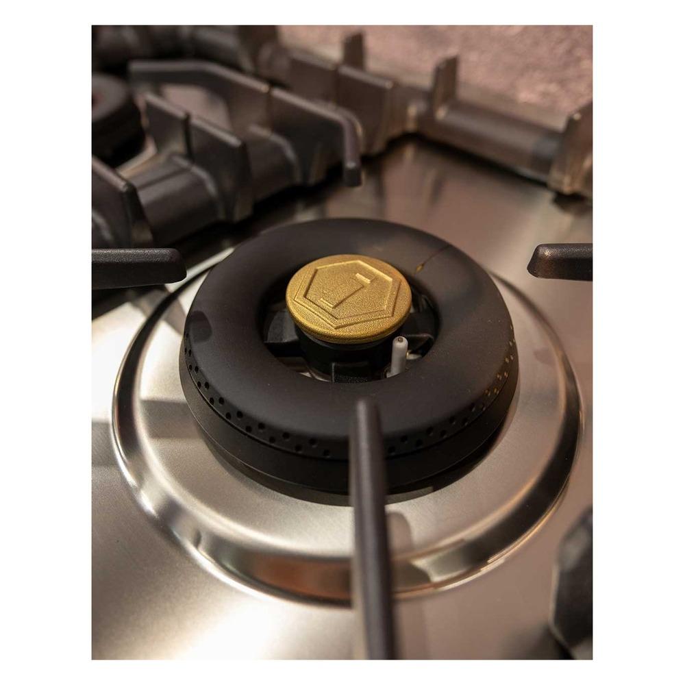 Ilve UHCPT125FSSLP Ilve Uhcpt125Fsslp Professional Plus Ii 48 Inch Built-In Gas Cooktop With Total Black Brass Burners, In Stainless Steel (6 Sealed Burners + Left Griddle, Liquid Propane)