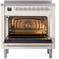 Ilve UPI366NMPAWC Nostalgie Ii 36 Inch Electric Freestanding Range In Antique White With Chrome Trim
