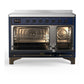 Ilve UMIB48QNR3MBB Ilve Umib48Qnr3Mbb Majestic Iii 48 Inch Induction Range With 6 Elements, 5.02 Cu. Ft. Total Oven Capacity (Solid Door, Midnight Blue, Burnished)