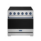Thor Kitchen RSE36PBLU 36 Inch Professional Electric Range In Stainless Steel/Blue Gordon Ramsay Series