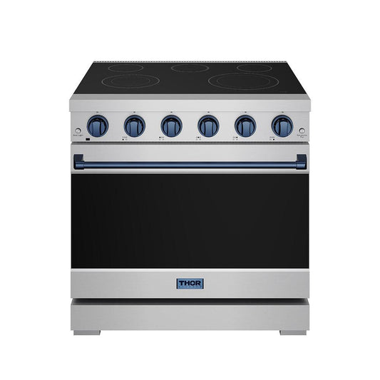 Thor Kitchen RSE36PBLU 36 Inch Professional Electric Range In Stainless Steel/Blue Gordon Ramsay Series