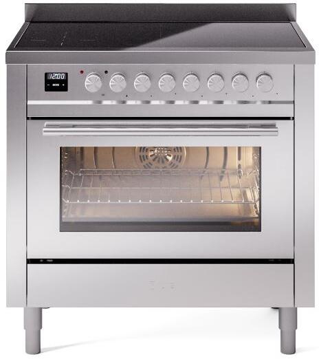Ilve UPI366WMPSS Professional Plus Ii 36 Inch Electric Freestanding Range In Stainless Steel With Trim