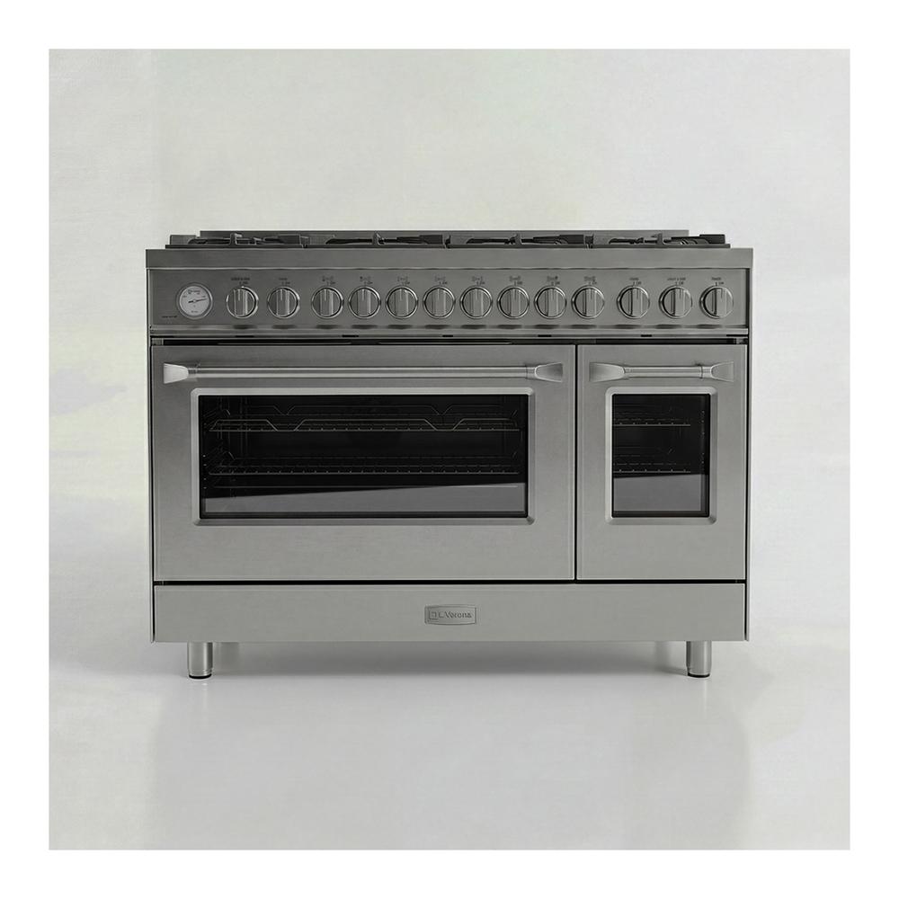 Verona VUFSGG486DSS Verona Ultima 48" Gas Range With 6 Brass Burners, Griddle In Stainless Steel