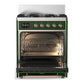 Ilve UM30NR3EGPLP Ilve Um30Nr3Egplp Majestic Iii 30 Inch Dual Fuel Range With 5 Black Brass Burners, Dual Function Burner Up To 25,000 Btu (Liquid Propane, Triple Glass Door, Emerald Green, Copper)