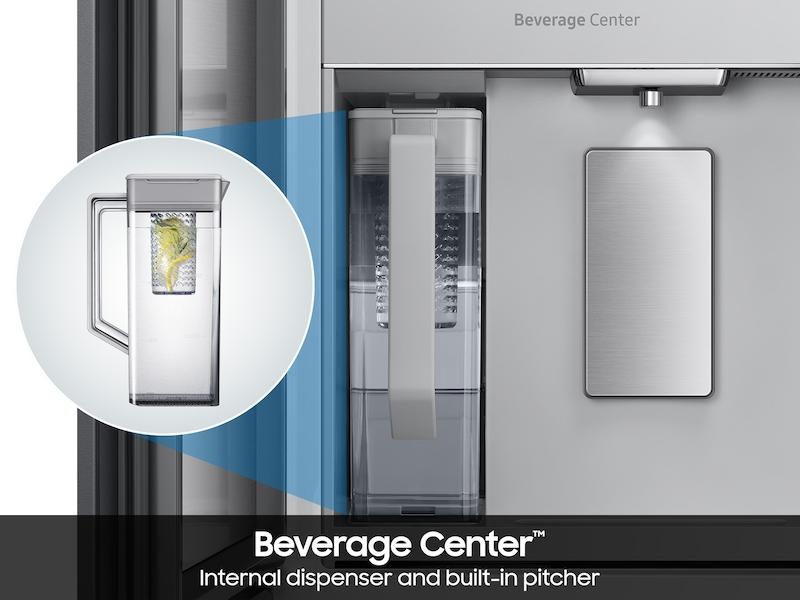 Samsung RF90F23AECR Bespoke 23 Cu. Ft. Counter Depth 4-Door French Door Refrigerator With Ai Family Hub™+ & Ai Vision Inside™ In Charcoal Glass And Stainless Steel