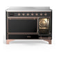 Ilve UMIB48QNR3BKP Ilve Umib48Qnr3Bkp Majestic Iii 48 Inch Induction Range With 6 Elements, 5.02 Cu. Ft. Total Oven Capacity (Solid Door, Glossy Black, Copper)