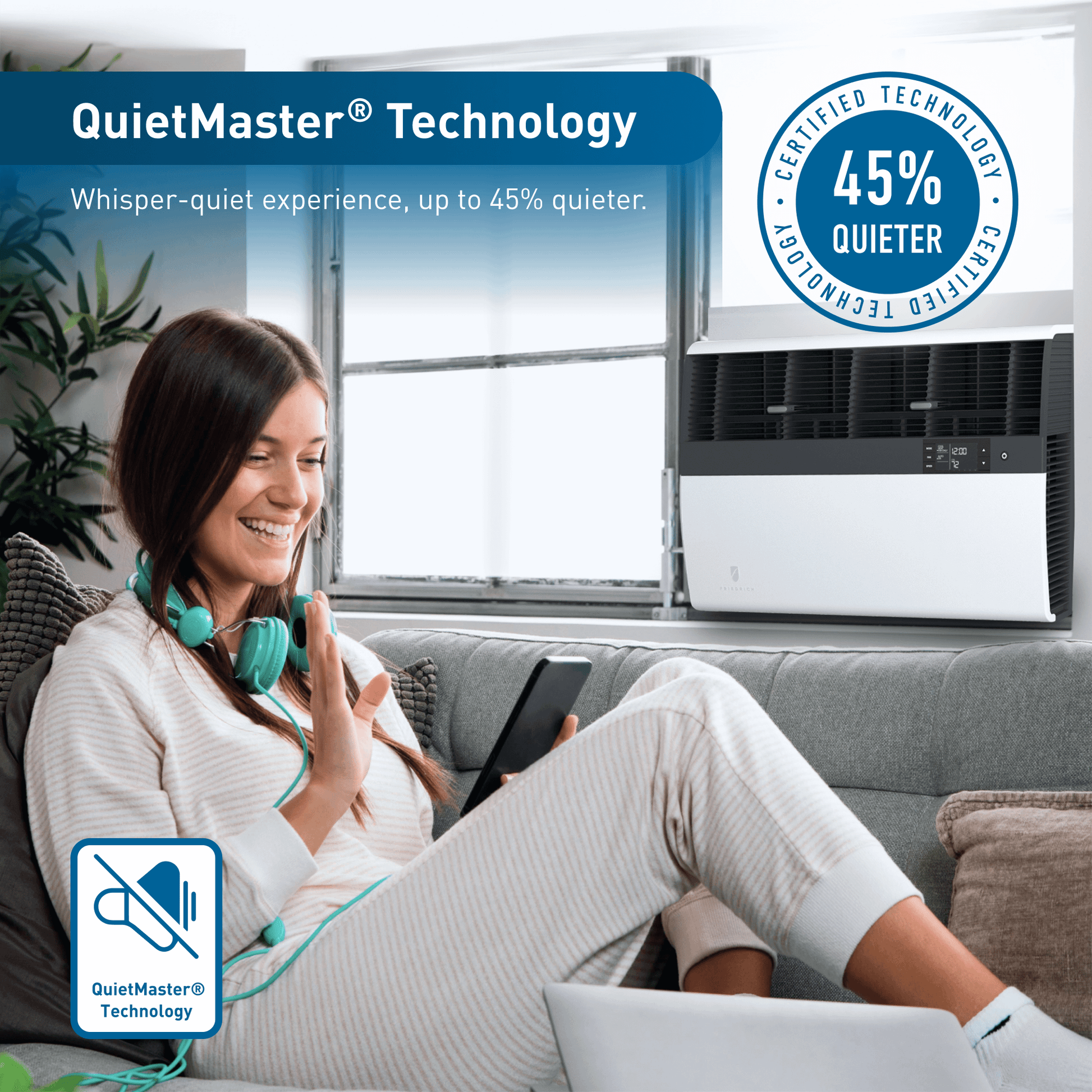 Friedrich KHVM24B34A Friedrich K Hl Inverter 24,000 Btu 230V Smart Window/Wall Air Conditioner With Heat Pump