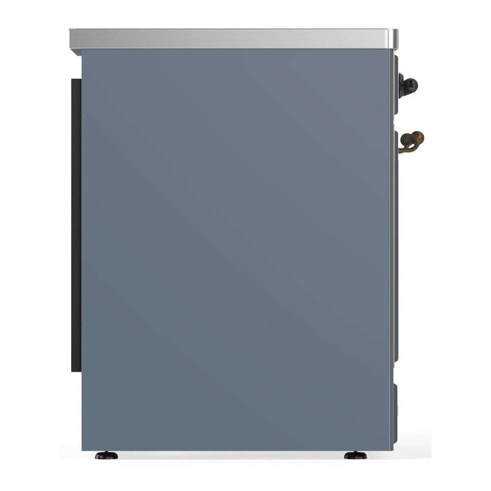Ilve UMIB30QNR3BGB Ilve Umib30Qnr3Bgb Majestic Iii 30 Inch Induction Range With 4 Elements, 4 Cu. Ft. Oven Capacity (Solid Door, Blue Grey, Burnished)