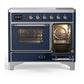 Ilve UMDIB40NR3MBC Ilve Umdib40Nr3Mbc Majestic Iii 40 Inch Induction Range With 6 Elements, 3.82 Cu. Ft. Total Oven Capacity (Triple Glass Door, Midnight Blue, Chrome)