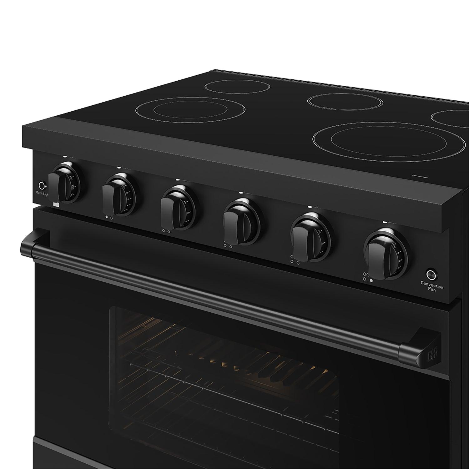 Thor Kitchen RSE36PB 36 Inch Professional Electric Range In Black Gordon Ramsay Series