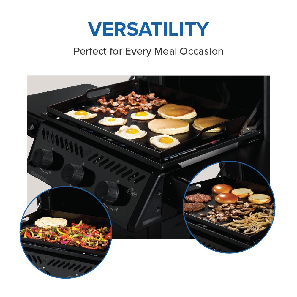 Napoleon Bbq F24DFTNK Freestyle 24 Inch Pre-Seasoned Non-Stick Griddle , Natural Gas, Black