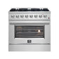 Forno FFSGS619736 Forno Marco 36-Inch Dual Fuel Range, Stainless Steel, 6 Burners, 67,000 Btu, True Convection Oven, Energy Efficient