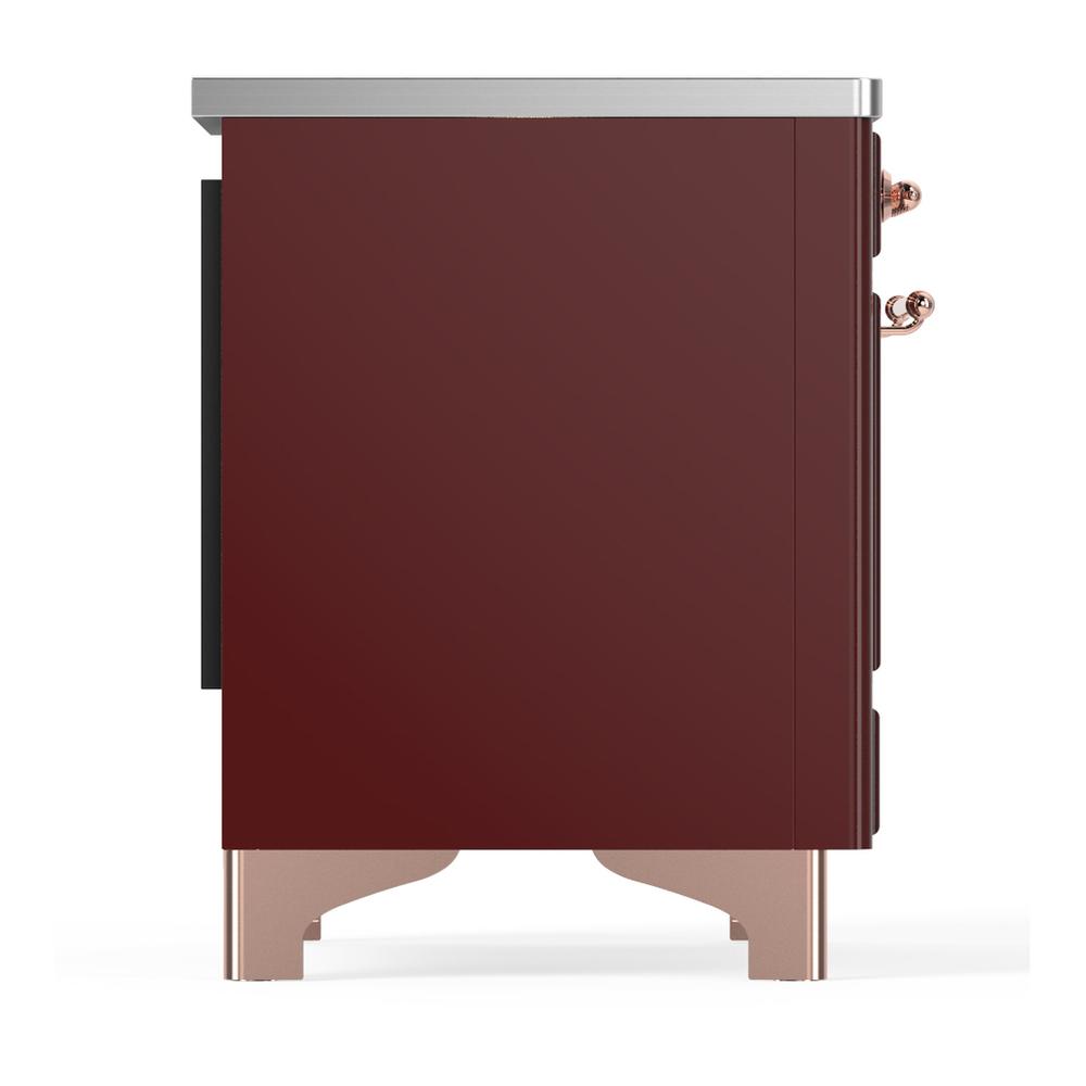 Ilve UMIB36NR3BUP Ilve Umib36Nr3Bup Majestic Iii 36 Inch Induction Range With 6 Elements, 3.5 Cu. Ft. Total Oven Capacity (Triple Glass Door, Burgundy, Copper)