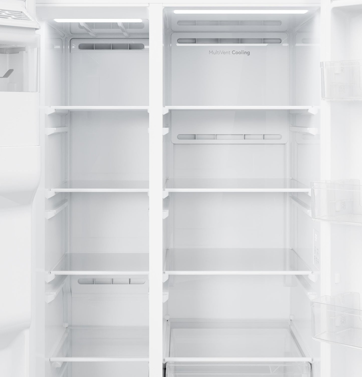 Ge Appliances GZE24NGYWW Ge® Energy Star® 23.6 Cu. Ft. Counter-Depth Side-By-Side Refrigerator With Extra Tall Dispenser And In-Door Icemaker