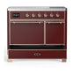 Ilve UMDIB40QNR3BUP Ilve Umdib40Qnr3Bup Majestic Iii 40 Inch Induction Range With 6 Elements, 3.82 Cu. Ft. Total Oven Capacity (Solid Door, Burgundy, Copper)