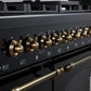 Forno FFSGS611348BLK Forno Antico 48-Inch Dual Fuel Range, Black With Antique Brass Finish, 8 Burners, 94,000 Btu, 5.5 Cu.Ft. Double Ovens & Griddle