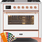 Ilve UM09FDNS3RAPLP Majestic Ii 36 Inch Dual Fuel Liquid Propane Freestanding Range In Custom Ral Color With Copper Trim