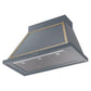 Ilve UANB40BGG Ilve Uanb40Bgg Nostalgie Ii Noblesse 40 Inch Range Hood With 600 Cfm (Blue Grey, Brass)