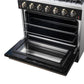 Forno FFSGS624436BLK Forno Galiano 36-Inch Freestanding Gas Range In Black With Antique Brass Design, 6 Burners, 83,000 Btu, 5.36 Cu.Ft. Convection Oven