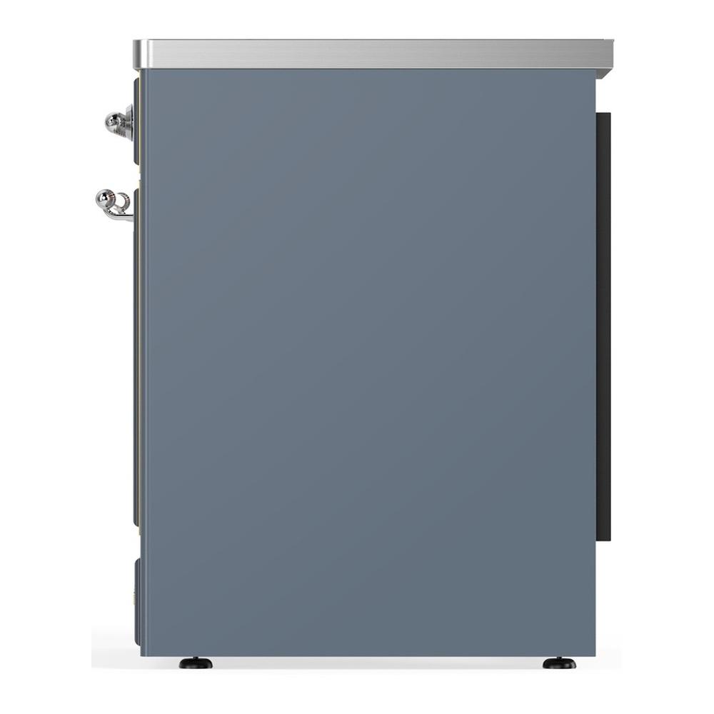Ilve UMIB30QNR3BGC Ilve Umib30Qnr3Bgc Majestic Iii 30 Inch Induction Range With 4 Elements, 4 Cu. Ft. Oven Capacity (Solid Door, Blue Grey, Chrome)