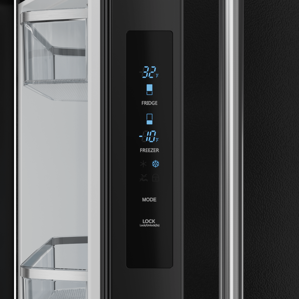 Thor Kitchen RF3017FFD00SS 30 Inch 17.7 Cu Ft French Door Counter Depth Refrigerator With Ice Maker In Black/Stainless Steel Gordon Ramsay Series - Rf3017Ffd00-Ss