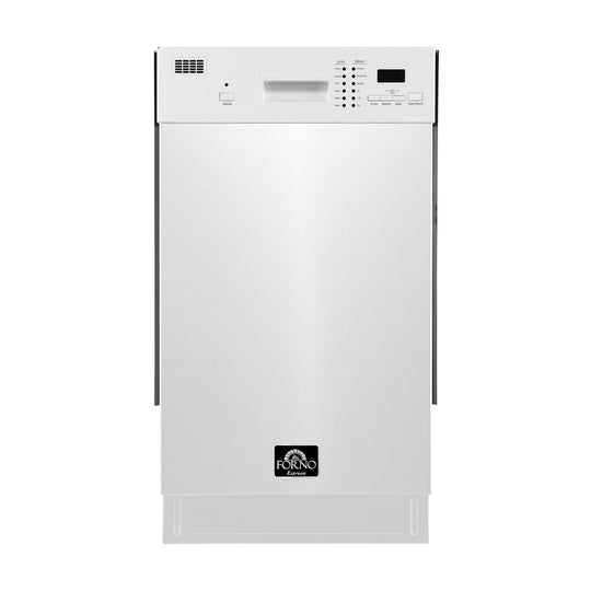 Forno FDWBI804118WHT Forno Polo 18-Inch Built-In White Dishwasher, 8 Place Settings, Energy Star Certified, 52 Dba