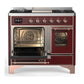 Ilve UMD40FNR3BUP Ilve Umd40Fnr3Bup Majestic Iii 40 Inch Dual Fuel Range With 6 Burners And Griddle, Dual Function Burner Up To 25,000 Btu (Natural Gas, Triple Glass Door, Burgundy, Copper)