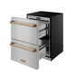Thor Kitchen RZ24UBRZ 24 Inch Undercounter Built-In / Freestanding Drawer Freezer - Stainless Steel/Bronze Gordon Ramsay Series