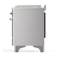 Ilve UM48FSNR3SSC Ilve Um48Fsnr3Ssc Majestic Iii 48 Inch Dual Fuel Range With 5 Black Brass Burners, Griddle And French Top, Dual Function Burner Up To 25,000 Btu (Natural Gas, Triple Glass Door, Stainless Steel, Chrome)