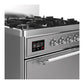 Ilve UM30QNR3SSCLP Ilve Um30Qnr3Ssclp Majestic Iii 30 Inch Dual Fuel Range With 5 Black Brass Burners, Dual Function Burner Up To 25,000 Btu (Liquid Propane, Solid Door, Stainless Steel, Chrome)