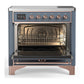 Ilve UMIB36NR3BGP Ilve Umib36Nr3Bgp Majestic Iii 36 Inch Induction Range With 6 Elements, 3.5 Cu. Ft. Total Oven Capacity (Triple Glass Door, Blue Grey, Copper)