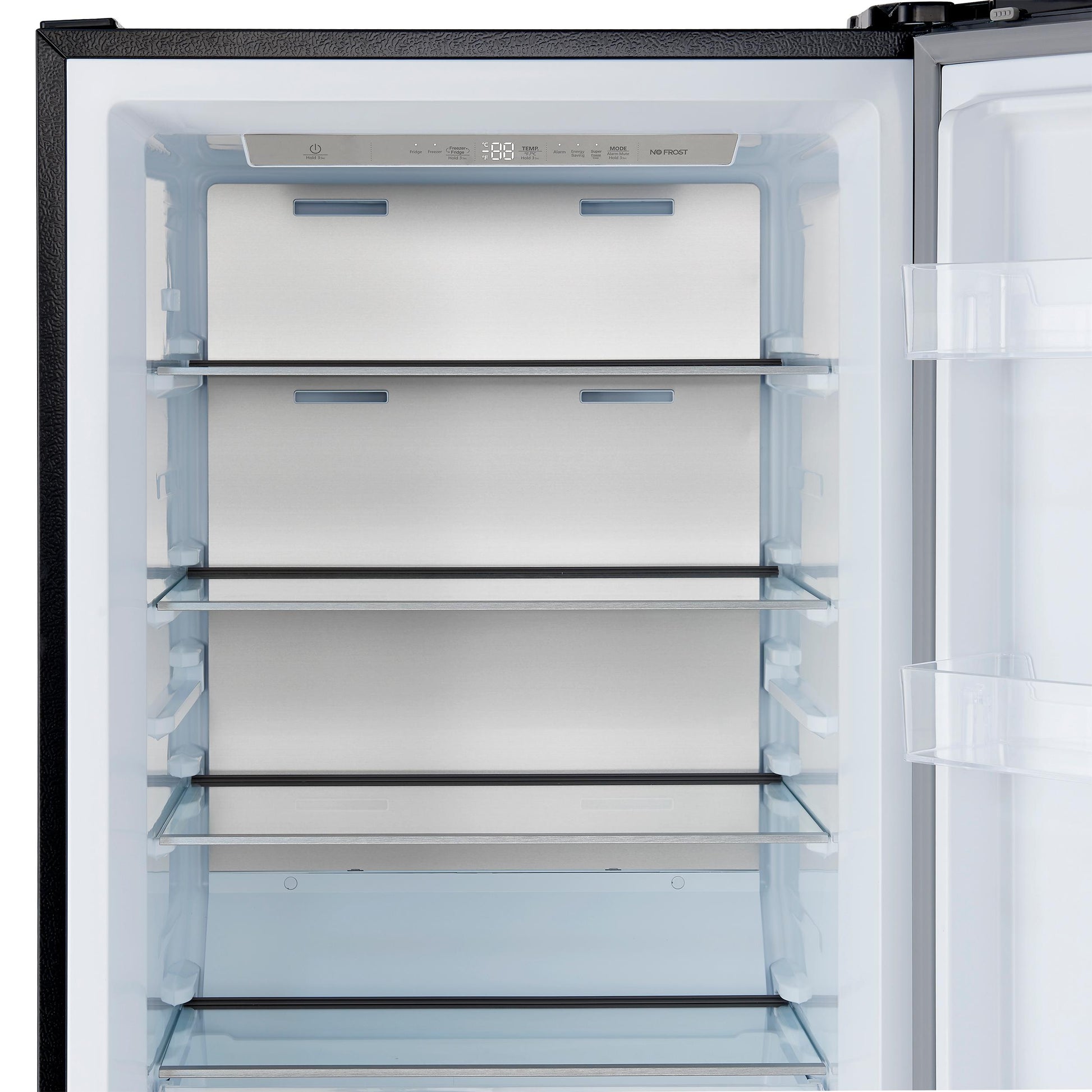 Forno FFFFD172228BLKRS Forno Maderno 28-Inch Convertible Freezer/Refrigerator In Black With Antique Brass Handle, 13.6 Cu.Ft. Right Swing