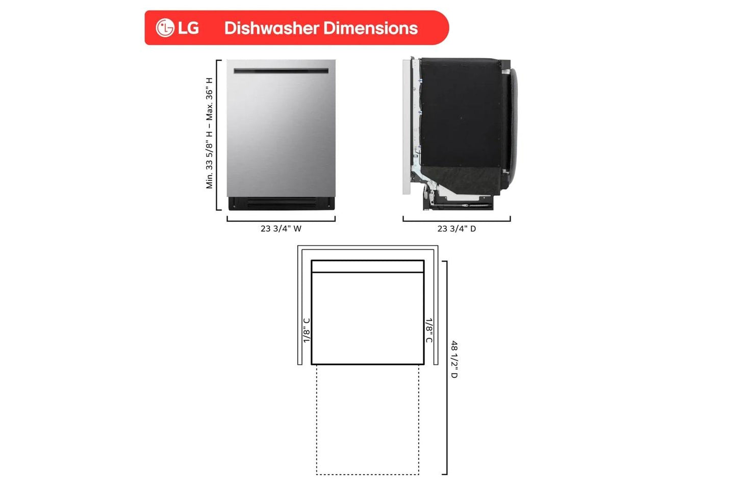 Lg LDNPQ445S Smart Top Control Flushfit Design Dishwasher - Ldnpq445S