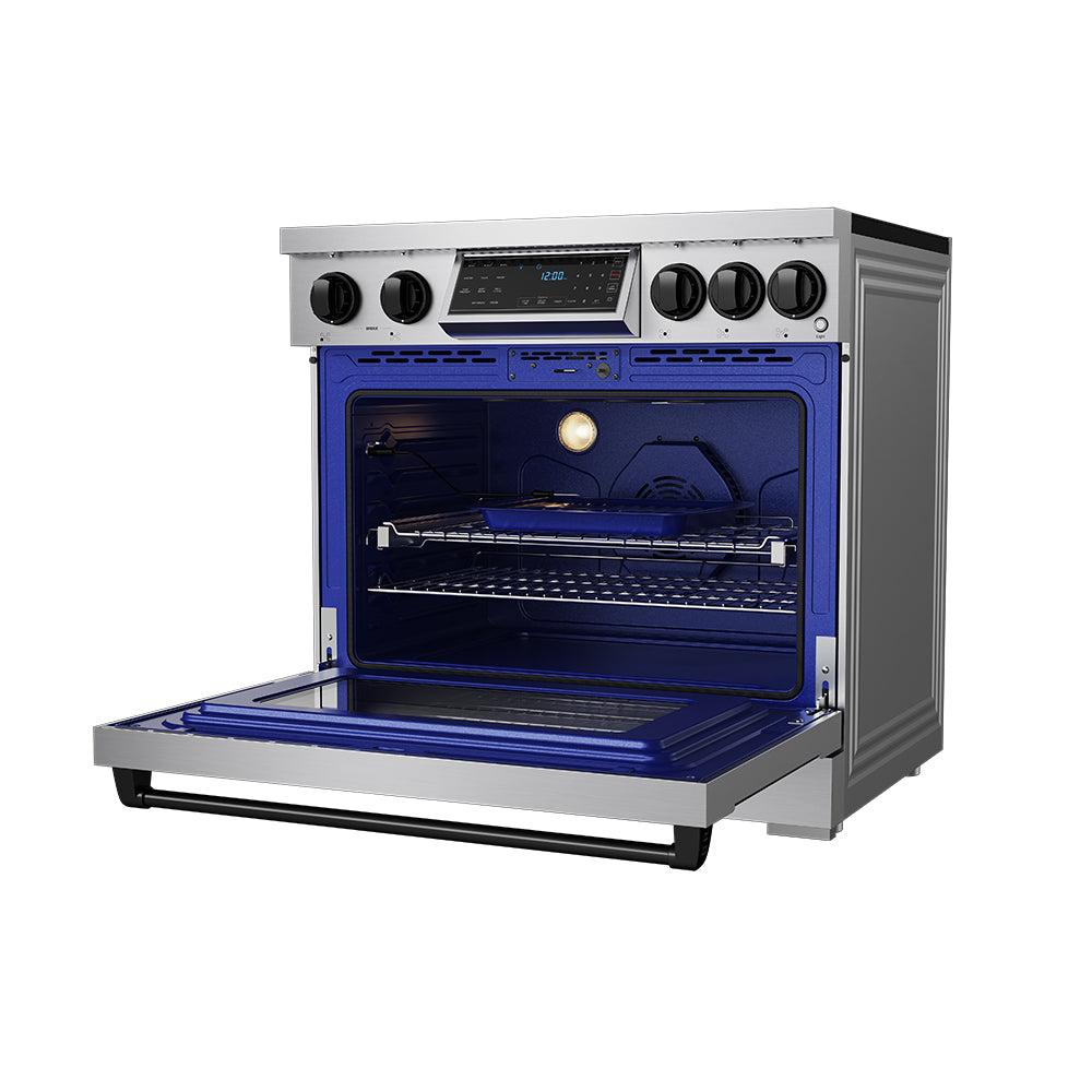 Thor Kitchen RSI36BLK 36 Inch Professional Induction Range With Tilt Panel Touch Control In Stainless Steel And Black Gordon Ramsay Series