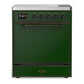 Ilve UMIB30QNR3EGB Ilve Umib30Qnr3Egb Majestic Iii 30 Inch Induction Range With 4 Elements, 4 Cu. Ft. Oven Capacity (Solid Door, Emerald Green, Burnished)