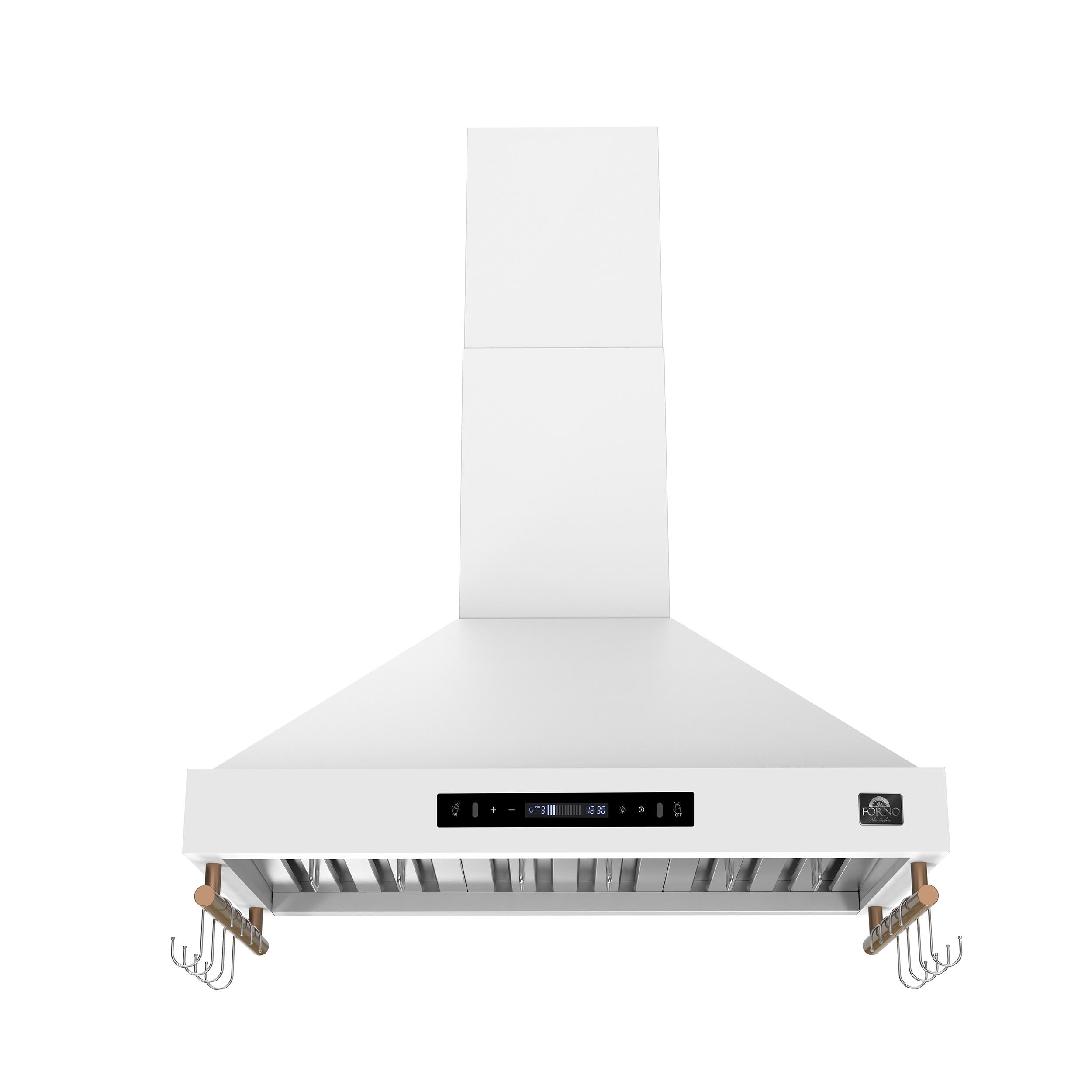 Forno FRHWM550336WHT Forno Venezia 36 Inch Wall-Mounted Range Hood In White With Touch Controls And Baffle Filters