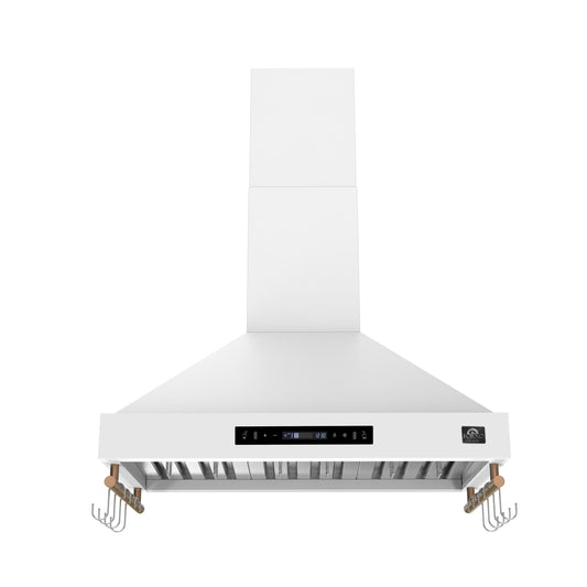 Forno FRHWM550336WHT Forno Venezia 36 Inch Wall-Mounted Range Hood In White With Touch Controls And Baffle Filters