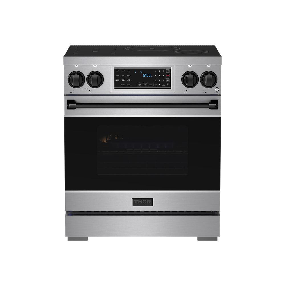 Thor Kitchen RSI30BLK 30 Inch Professional Induction Range With Tilt Panel Touch Control In Stainless Steel And Black Gordon Ramsay Series