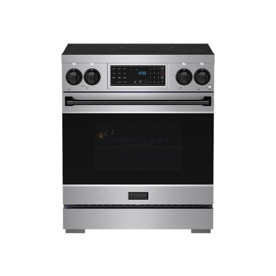 Thor Kitchen RSI30BLK 30 Inch Professional Induction Range With Tilt Panel Touch Control In Stainless Steel And Black Gordon Ramsay Series
