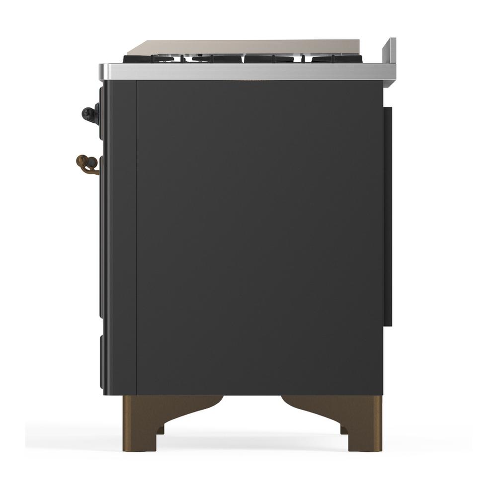 Ilve UMD40FNR3MGB Ilve Umd40Fnr3Mgb Majestic Iii 40 Inch Dual Fuel Range With 6 Burners And Griddle, Dual Function Burner Up To 25,000 Btu (Natural Gas, Triple Glass Door, Graphite Matte, Burnished)