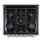 Forno FFSGS111630BLK Forno Leonardo Espresso 30-Inch Black Gas Range, 5 Burners, 39,500 Btu, 5 Cu.Ft Convection Oven