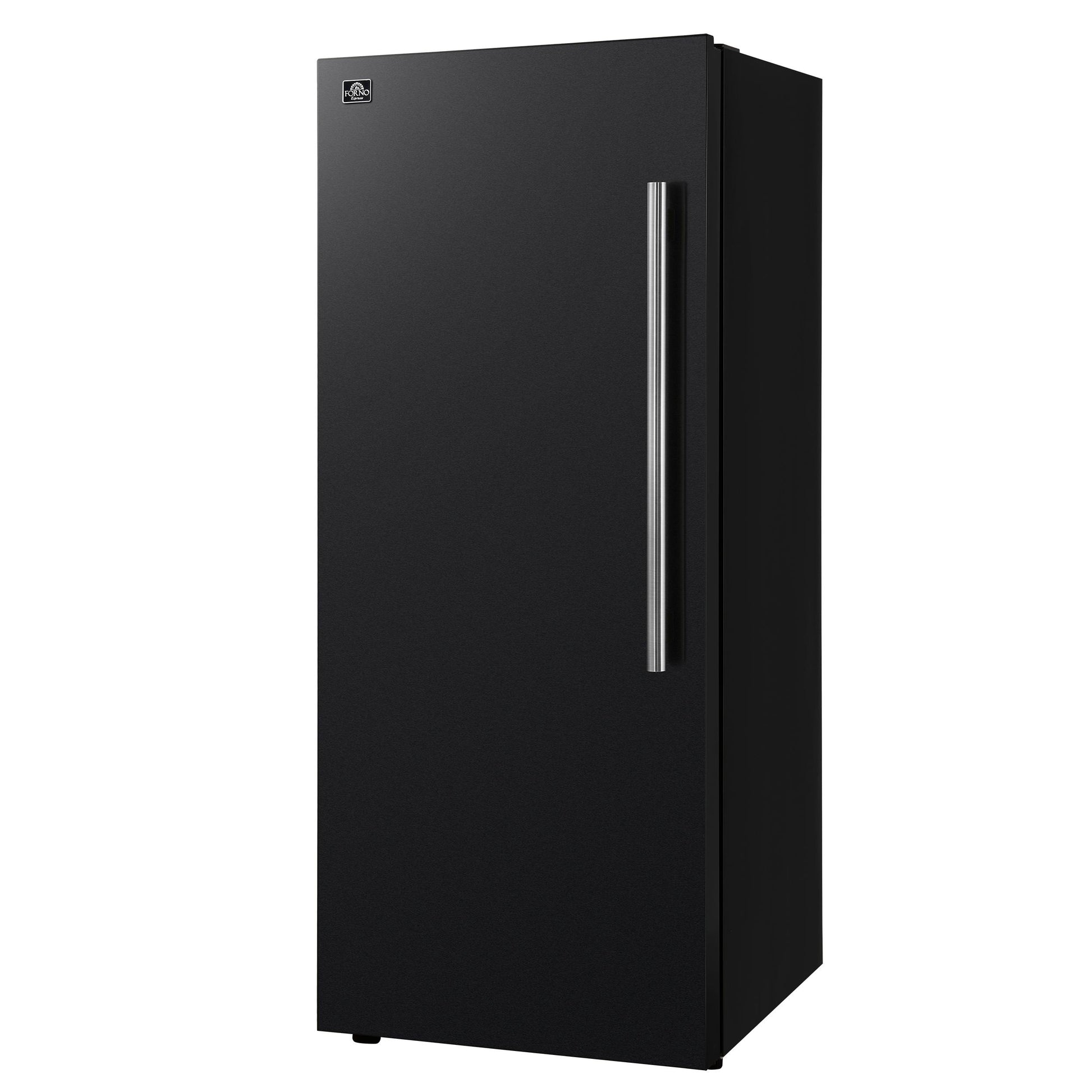 Forno FFFFD172228BLKLS Forno Maderno 28-Inch Convertible Upright Freezer/Refrigerator In Black With Antique Brass Handle, 13.6 Cu.Ft., Left Swing