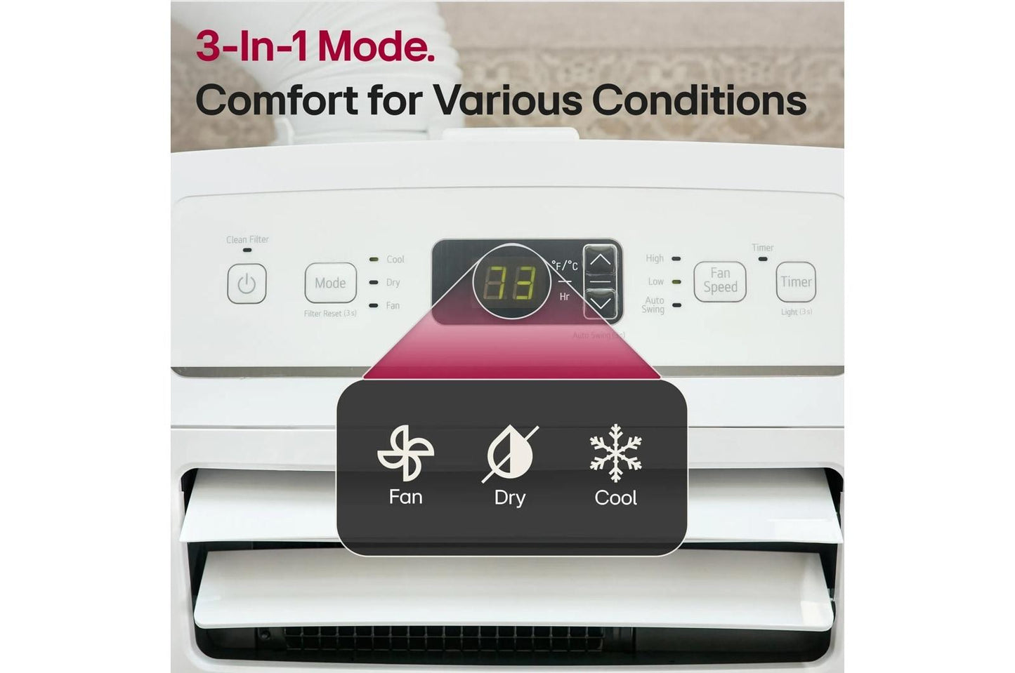 Lg LP0723WSR 7,000 Btu (Sacc) / 10,500 Btu (Ashrae) Btu Portable Air Conditioner