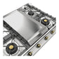 Ilve UHCP965FNSSGLP Ilve Uhcp965Fnssglp Nostalgie Ii 36 Inch Gas Cooktop With Griddle, In Stainless Steel (Liquid Propane, Brass)