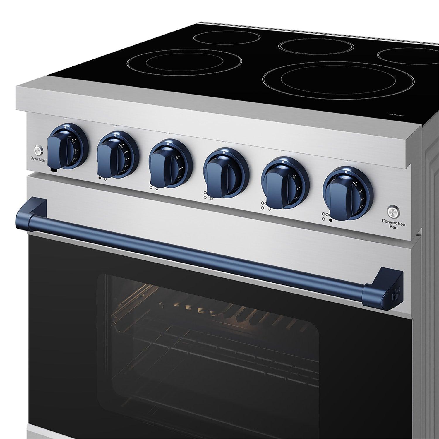 Thor Kitchen RSE30PBLU 30 Inch Professional Electric Range With Precision Knob Control In Stainless Steel And Blue Gordon Ramsay Series