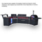 Forno FODKT2568BLK Forno All Aperto 99,600 Btu Outdoor Kitchen, 5 Burners, Infrared Burners, Side Burner, Black Sintered Stone Countertops, Gas Pizza Oven, Sink Module, Bar & Beverage Center