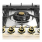 Ilve UHCPT75NSSGLP Ilve Uhcpt75Nssglp Nostalgie Ii 30 Inch Built-In Gas Cooktop With 5 Burners, In Stainless Steel (Liquid Propane, Brass)